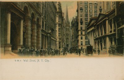 Wall Street, New York. 1913 yılında gönderilen kartpostal. by American Photographer