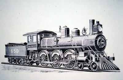 4-6-0 Standart on tekerlekli tren (gravür) by American School