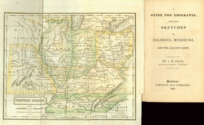 Lincoln ve Edmands, Boston, 1831 tarafından yayınlanan J.M. Peck tarafından Illinois, Missouri ve bitişik bölümlerin eskizlerini içeren Göçmenler için bir Kılavuz by American School