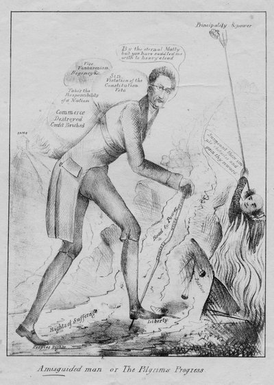 Yanlış yola sapmış bir adam veya, Hacılar ilerler, c.1832 by American School