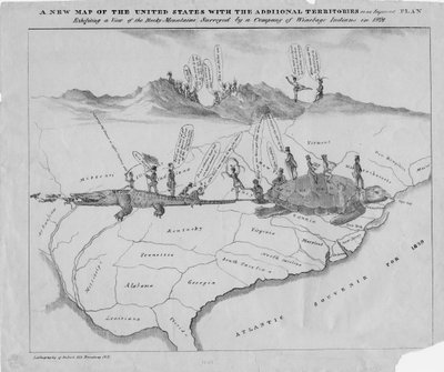 Geliştirilmiş bir plan üzerinde ek bölgelerin yer aldığı yeni bir Amerika Birleşik Devletleri haritası, c.1828 by American School
