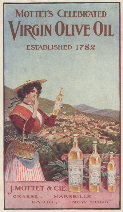 Mottets Ünlü Sızma Zeytinyağı, c.1900 için Reklam by American School
