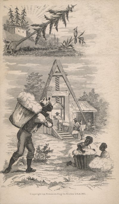 Bir pamuk fabrikasında çalışan Afrikalı Amerikalılar by American School