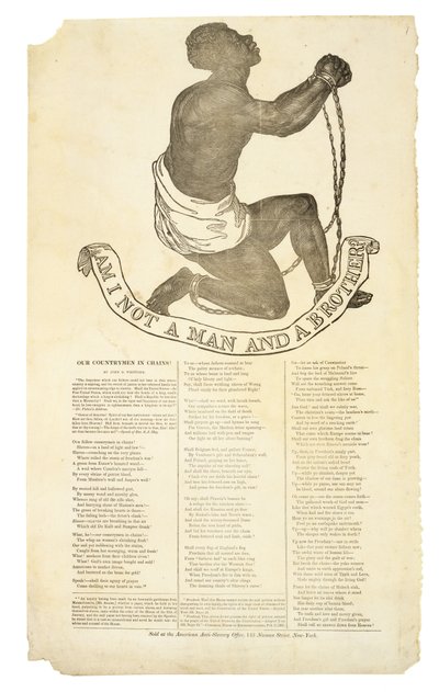 Ben Erkek ve Kardeş Değil miyim?, c. 1837 (dokuma kağıt üzerine ahşap gravür) by American School