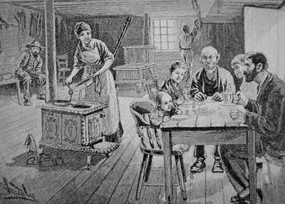 Amerikan çiftliği (gravür) by American School