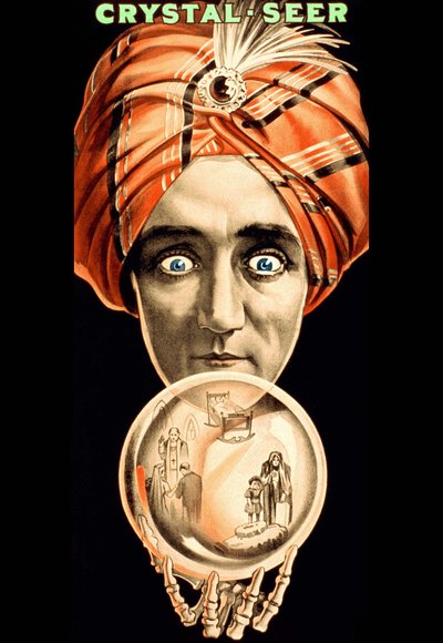 Crystal Seer (kristal küreyi okuyan) gösterisi için Amerikan afişi sd. 20. yüzyılın başlarında (afiş) by American School