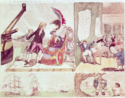 Deli Oğluna Ekonomik Projeler Öğreten Yaşlı Bir Filozof, c.1807 (kağıt üzerinde mürekkep ve wc) by American School