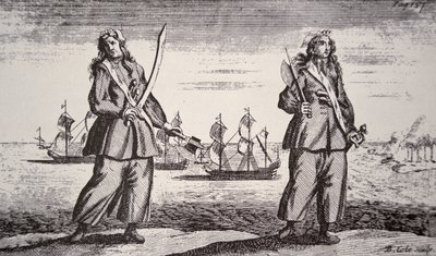Anne Bonny ve Mary Read (gravür) by American School