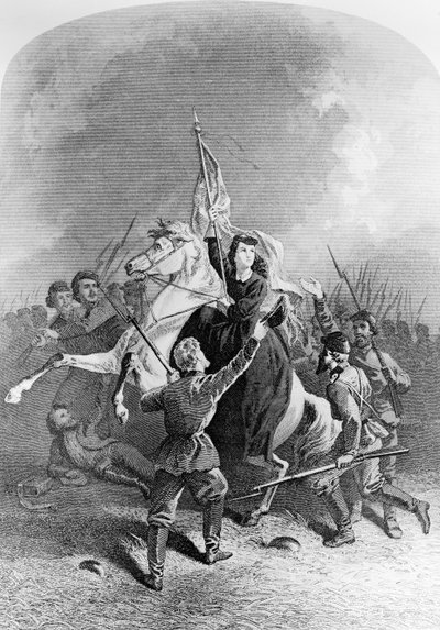 Annie Etheridge Hooks (1839-1913) İç Savaşta Kadın Çalışmasından bir çizim by American School