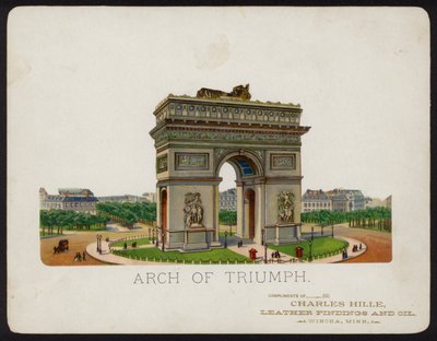 Arc de Triomphe, Paris, Fransa (chromolitho) by American School