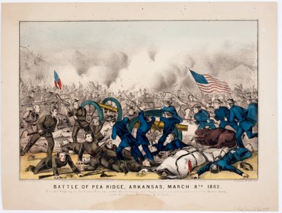 Pea Ridge Savaşı, Arkansas, 8 Mart 1862, pub. Currier & Ives tarafından, 1862 by American School