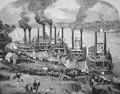 Shiloh Muharebesi aynı zamanda Pittsburg Çıkarması olarak da bilinir, Nisan 1862 (lito) by American School