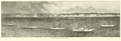 Wilmington, New Inlet, Ekim 1864 açıklarında abluka filosu by American School
