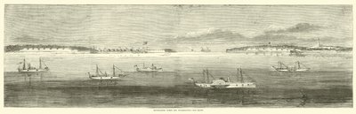 Wilmington, Old Inlet, Ekim 1864 açıklarında abluka filosu by American School