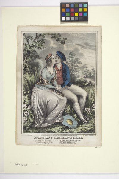 Burns And Highland Mary (elle renklendirilmiş litografi) by American School