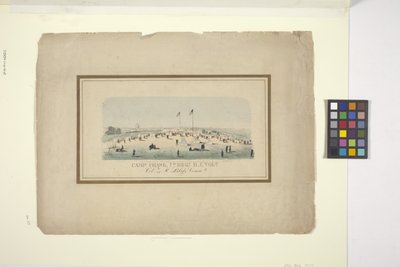Camp Chase, 7Th Regt., RI Ciltleri. (elle renklendirilmiş litografi) by American School