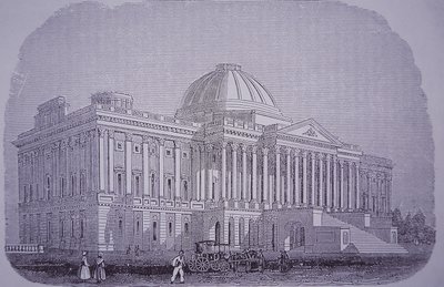 Capitol Binası, Washington DC, ABD, 1848 dolayları (gravür) by American School