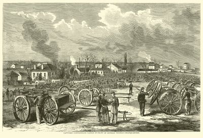 General Thomass Karargahı önünde Yakalanan Konfederasyon topu, Kasım 1863 by American School