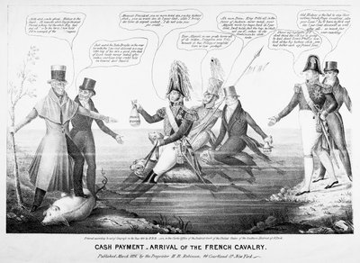 Nakit Ödeme - Fransız Süvarilerinin Gelişi, HR Robinson, New York, 1836 tarafından yayınlandı (oyulmuş) by American School