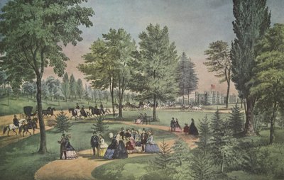 Central Park, The Drive, Currier & Ives, pub. 1862 by American School