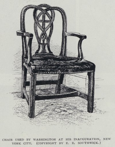 George Washington tarafından açılışında kullanılan sandalye, New York by American School