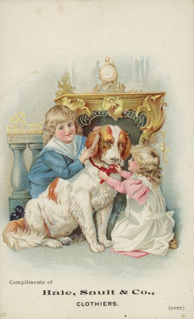 Büyük köpekle oynayan çocuklar by American School