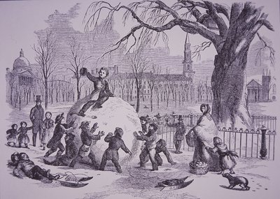 Noel kartopu, Boston Common sahnesi by American School