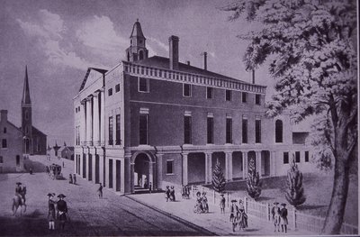 Belediye Binası, Wall Street, New York City, 1790 (gravür) by American School