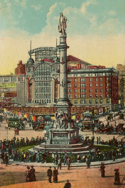 Columbus Circle, New York, 1900 dolayları by American School