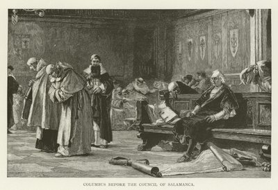 Salamanca Konseyi önünde Columbus by American School