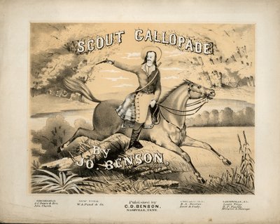 Jo tarafından yazılan Scout Gallopade için müsabaka cetvelinin kapağı. Benson, C.D. Benson, Nashville, Tennessee by American School