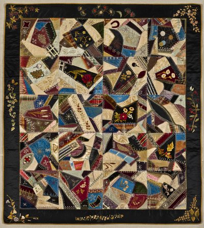 Crazy Quilt, c.1875-1900 (ipek, brokar ve kadife) by American School