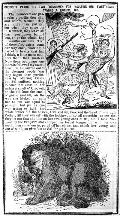 Davy Crockett, Sevgilisine Hakaret Ettikleri, Bir Dişi Aslanı Evcilleştirdikleri, vs. için İki Fransız