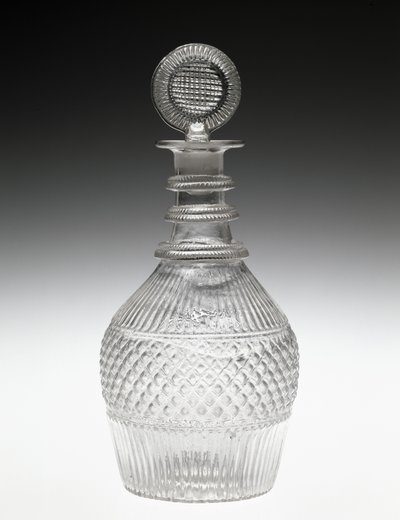 Dekantör ve Stoper, c. 1820-1840 (kurşunsuz cam) by American School