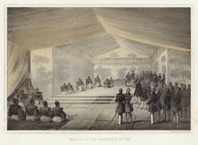 Başkanların mektubunun teslimi, Kurihama, Japonya, 14 Temmuz 1853 by American School