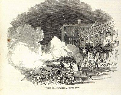 Jersey City'de ABD'nin Teksas İlhakı lehine gösteri, 'Illustrated London News, 22 Mart'tan bir örnek by American School