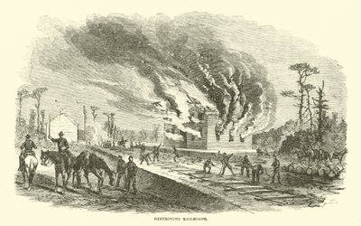 Demiryollarının tahrip edilmesi, Nisan 1863 by American School
