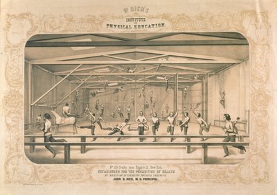 Dr. Richs Beden Eğitimi Enstitüsü, gravür ve pub. tarafından Endicott & Co, New York, 1850 by American School