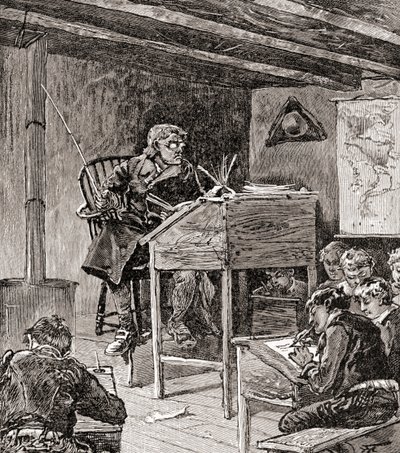 1905'te yayınlanan 'Ülkemizin Tarihi'nden 18. ve 19. yüzyıllarda eğitim (ahşap gravür) by American School