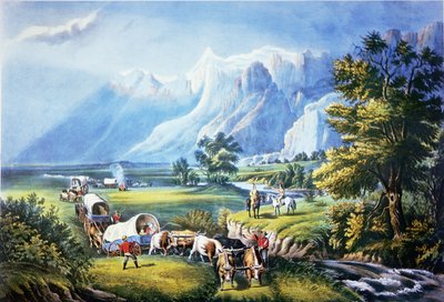 Ovaları geçen göçmenler by American School