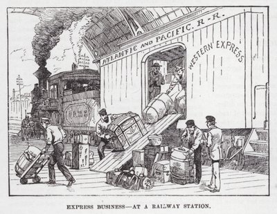 Bir Tren İstasyonunda Ekspres İş (gravür) by American School