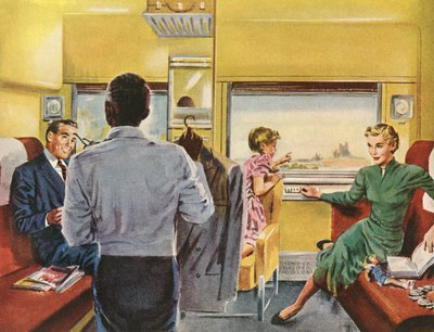 Bir Tren Gezisinde Birinci Sınıf Kabinin Keyfini Çıkaran Aile by American School