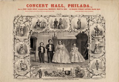 General Tom Thumb ve eşi Com. Nutt ve Bayan Minnie Warren, pub. Currier & Ives tarafından, 1863 by American School