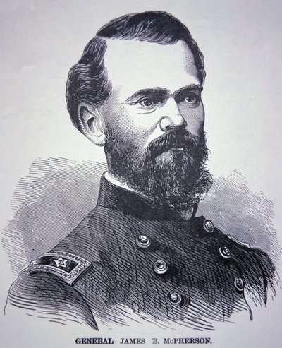 General James Birdseye McPherson (1828-64) (gravür) by American School