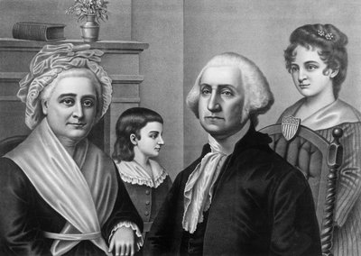 George Washington, eşi Martha Washington ve çocukları ile Mount Vernon