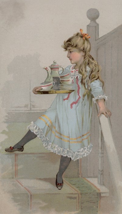Bir tepside kahve taşıyan kız by American School