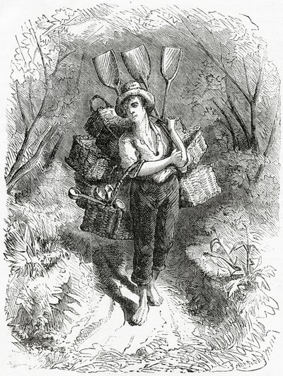 Mağazaya Gitmek, bir uzun metrajlı hikaye için illüstrasyon, A Community of Outcasts, Appletons Journal, 23 Mart 1872 by American School