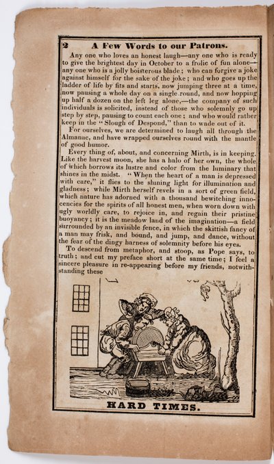 Zor Zamanlar, 1838 için The American Comic Almanac