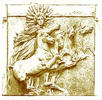 Arabasının üzerinde Helios, Victor Duruy tarafından Yunanistan Tarihinden bir çizim, 1890