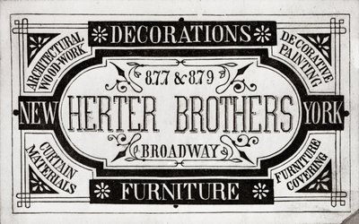 Herter Brothers, Dekorasyon, Mobilya, 877 & 879 Broadway, New York (litho [ticari kart] ) by American School